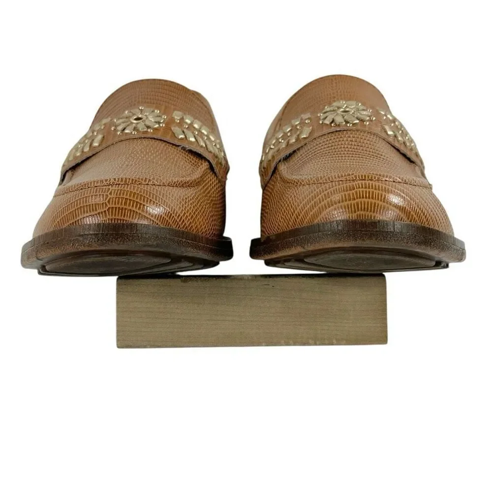 Brioso Frisco Lizard Embossed Leather Loafers Women’s Size 8.5
